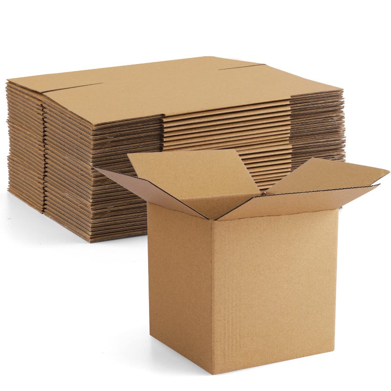 Eupako 5x5x5" Cardboard Box Mailers 25 Pack Brown Cube Corrugated Small Shipping Boxes for Mailing - Image 1
